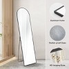 GlasFlength Full Length Mirrors Full Length Arched Mirrors Slim Frame Reflection Accent For Living Spaces, Black, 62"*18"*2" - 3 of 4