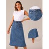 Allegra K Women's Casual High Waist A Line Jean Skirt - 2 of 4
