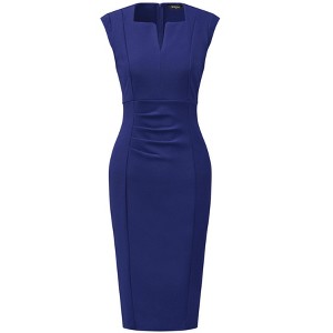INSPIRE CHIC Women's Pencil Sleeveless Office Elegant Business Sheath Dress - 1 of 4