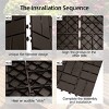 Syemin Carpet Tiles Patio Interlocking Deck Tiles Four Slat Plastic Outdoor Flooring Tile for Balcony Porch Backyard, Brown, 13.4"*13"*24.41" - 3 of 4