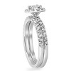 Pompeii3 1 cttw Diamond Round Halo Engagement Wedding Ring Set 14k White Gold - 2 of 4