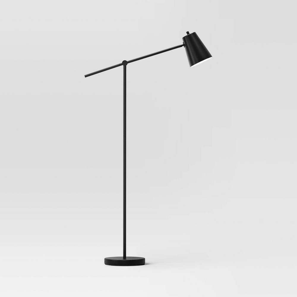 Photos - Floodlight / Street Light Cantilever Floor Lamp Black  - Threshold™: Modern(Includes LED Light Bulb)