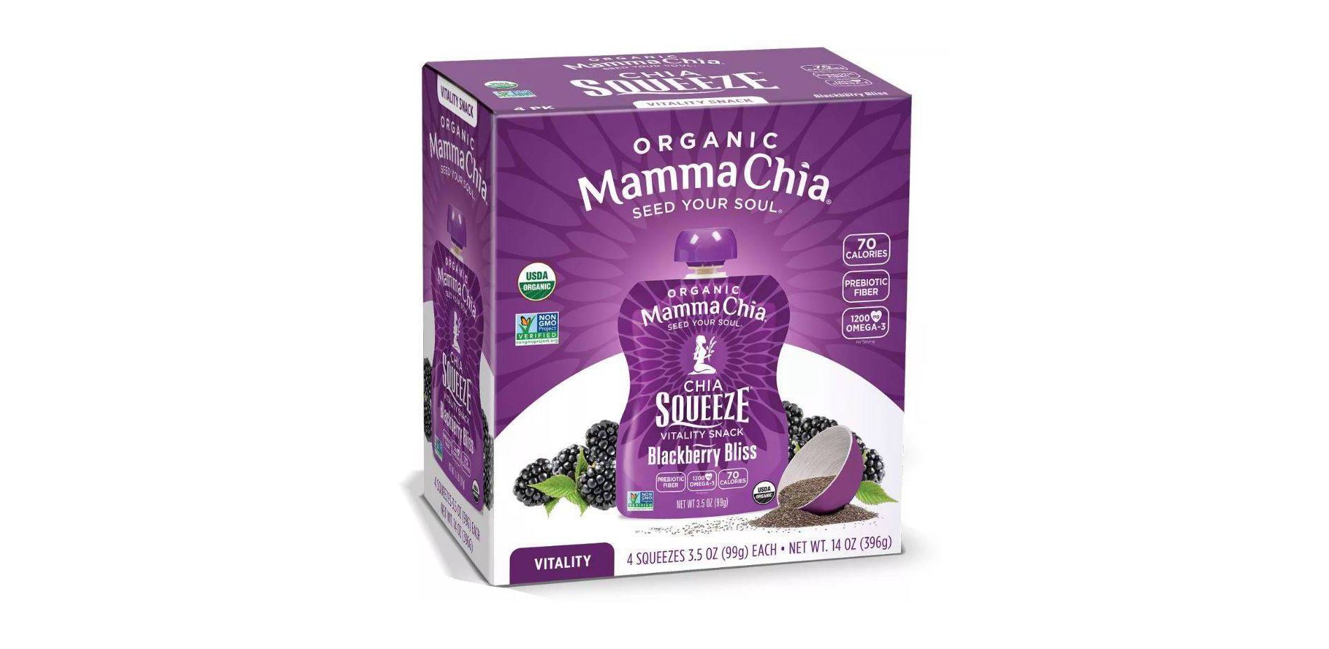 Mamma Chia Blackberry Bliss Chia Squeeze Pouches - 14oz/4ct
