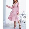Clearlove Casual V Neck Layered Long Sleeve Wedding Guest Maxi Dresses for Women Flowy Maxi Dress - 3 of 4