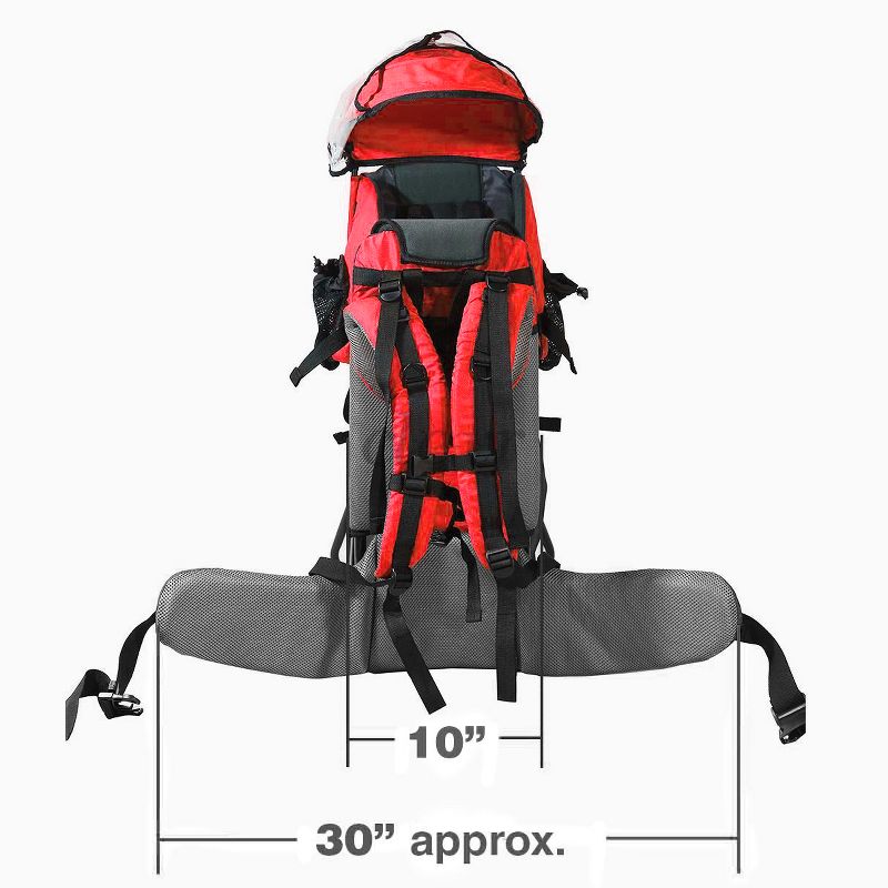ClevrPlus CC Hiking Child Carrier Baby Backpack Camping for Toddler Kid, Red, 5 of 8