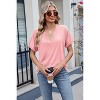 Women's V-Neck Basic Top - Soft Skin-Friendly Versatile Tee - 3 of 4