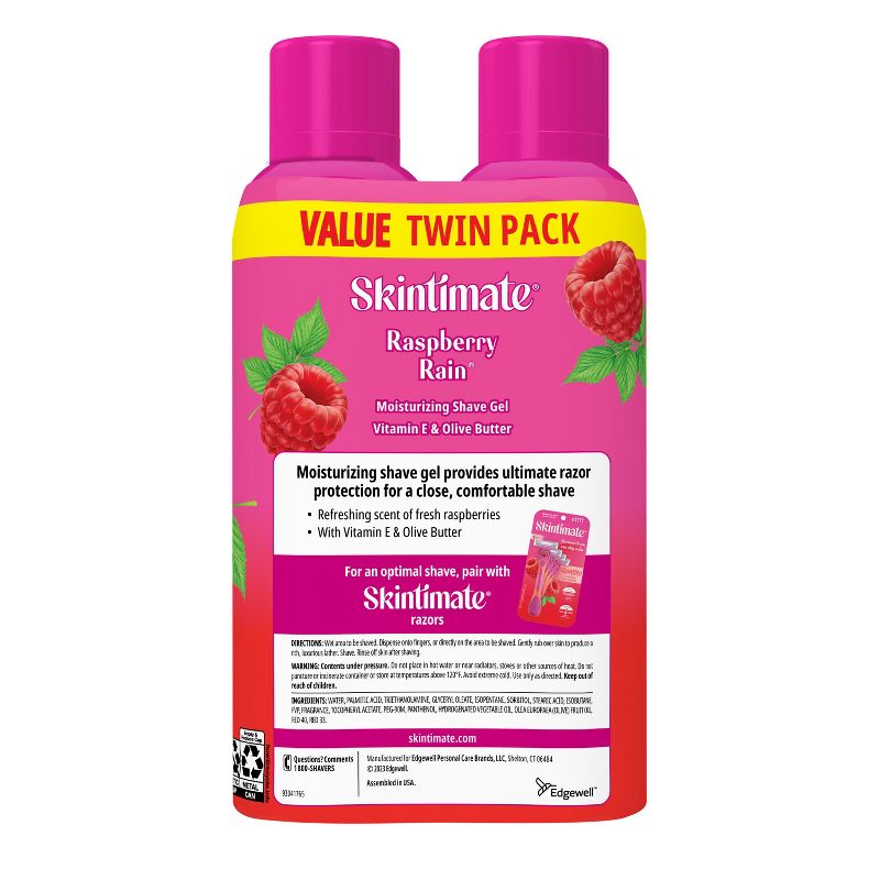 Skintimate Signature Scents Raspberry Rain Women&#39;s Shave Gel Twin Pack - 14oz, 3 of 10