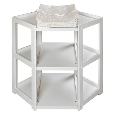 white changing table with hamper