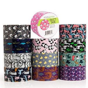 Simply Genius 12 Pack Patterned And Colored Duct Tape Variety Pack, Patterned Duct Tape, 10 Yards, 120 Yards Total, Animal Patterns - 1 of 4