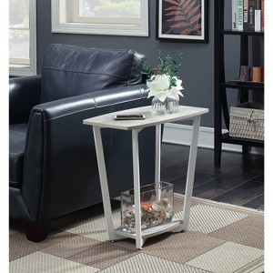 HomeStock Elegant End Table with Grooved Top Surface, Decorative Metal Protectors, Two Shelves and Sturdy Scrolled Metal Frame - 1 of 4