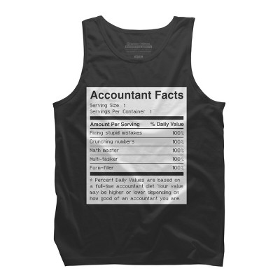 Men's Design By Humans Accountant Nutrition Facts Label By EJamjar Tank Top