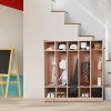 5-Section Classroom Coat Locker with Anti-tip Kit, 10 Cubbies Daycare Cubbies with 4 Casters, 5 Hooks and 2 Storage Boxes - 2 of 4