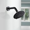 Cobbe Matte Black Round 6-Inch 6 Settings Rain Showerhead ABS Wall Mount Shower Faucet Single Handle Include Valve - 2 of 4