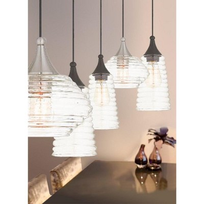 English Bronze Mini Globe Pendant with Clear Glass Shade