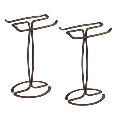 T-Shape Countertop Hand Towel Holder - Set of 2 - Bronze