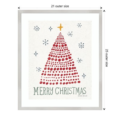 Small Silver Framed Christmas Tree Print Wall Decor