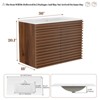 APRILSOUL Bathroom Vanity, Mid-Century Wall Mounted Floating Cabinet with 2 Closing Doors, Wood Grain Texture, Walnut - 2 of 4