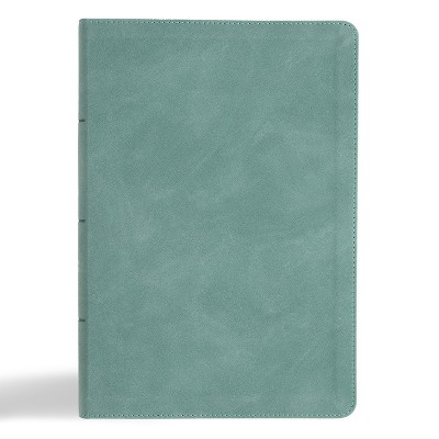 CSB Giant Print Single-Column Bible, Earthen Teal Suedesoft Leathertouch - by  Csb Bibles by Holman (Leather Bound)