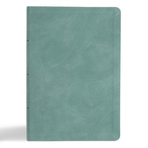 CSB Giant Print Single-Column Bible, Earthen Teal Suedesoft Leathertouch - by  Csb Bibles by Holman (Leather Bound) - 1 of 1