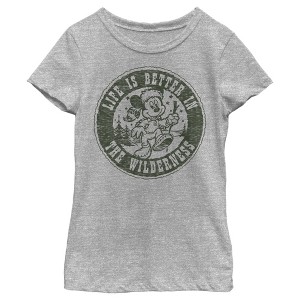 Girl's Disney Mickey Mouse Life is Better in the Wilderness T-Shirt - 1 of 4