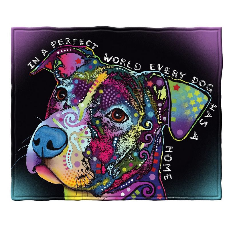 Dawhud Direct 50" x 60" Colorful Dean Russo Bulldog Fleece Throw Blanket for Women, Men and Kids, 1 of 4