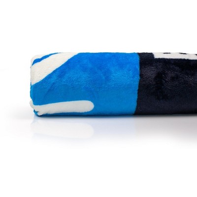 Blue and White Fleece Gamer Throw Blanket