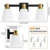 POWLIG 22-in 3-Light Black&Gold Modern Dimmable Vanity Light with Cone Milk White Glass Shade Suitable for Bathroom Living Room - 3 of 4
