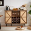Bella Depot 55.11''W Faux Rattan Barn Door Wine Cabinet - 2 of 4