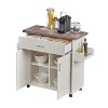 APRILSOUL Deluxe Mobile Kitchen Island Cart with Water Resistant Top, Storage Cabinets with Adjustable Shelves, and Towel and Spice Rack - 3 of 4
