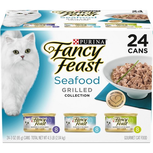 Purina Fancy Feast Grilled Gourmet Wet Cat Food Seafood Collection - 3oz/24ct Variety Pack - image 1 of 4