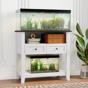 20-29 Gallon Aquarium Stand with Charging Station, 660LBS Heavy Duty Fish Tank Stand with Drawers & Open Storage for Reptile Turtle Tank - 1 of 4
