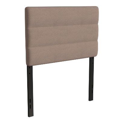 Emma and Oliver Modern Upholstered Headboard with Horizontal Line Stitching and Adjustable Height Rails