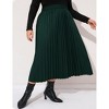 Plus Size Pleated Skirt Women's Plus Size Skirt Elastic Waist Boho Skirts Plus Size Midi Skirts for Curvy Women with Pockets (Black&White,2XL) - 2 of 4