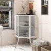 CLIHOME 22.25 " Floor Corner Cabinet, Bathroom Storage Cabinet with Tempered Glass Door & Storage Shelves - 2 of 4