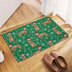 Christmas Cattle Dog Bathroom Rugs Winter Bath Mat Absorbent Non Slip Bathroom Mat Christmas Soft Floor Carpet 16x20 Inches - 1 of 1