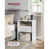 Modern Minimalist Nightstand with Charging Station & Drawer, Quick Tool-Free Assembly, Compact Side End Table, - 2 of 4