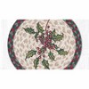 Earth Rugs Christmas Holly Round Printed Trivet 10" Farmhouse Holiday Style - 2 of 3