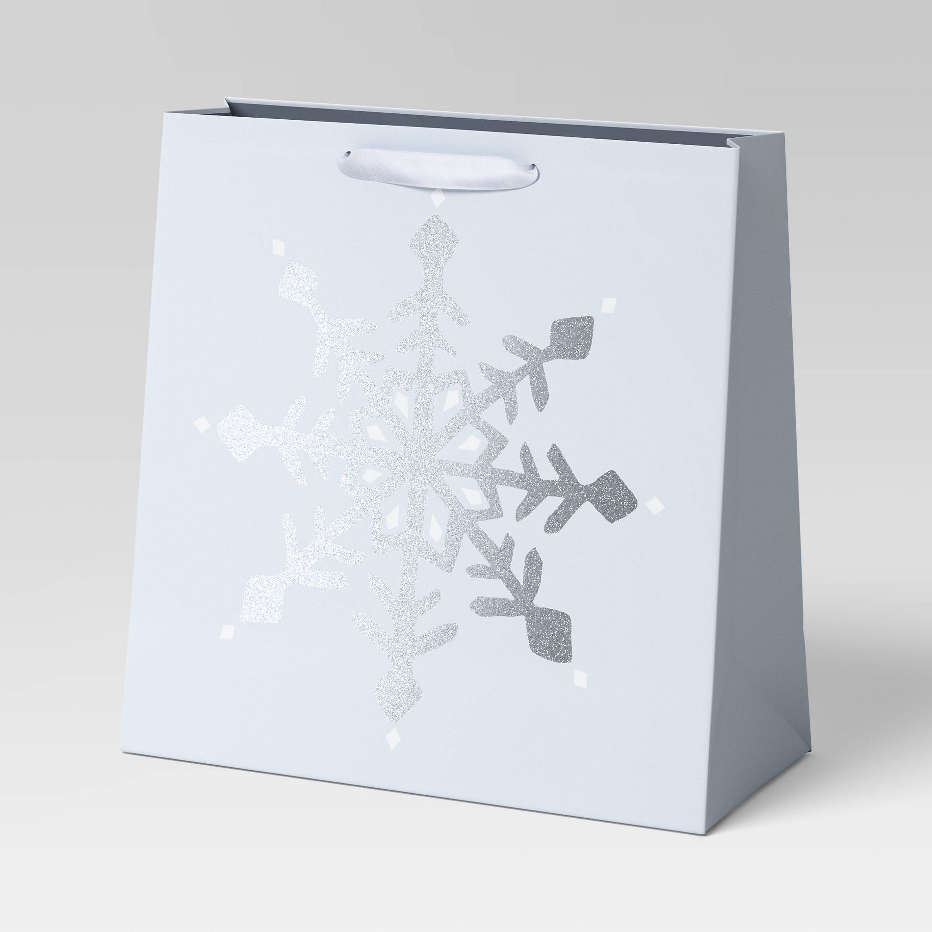 Snowflake on Blue Large Square Christmas Gift Bag - Wondershop™
