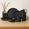 FONTOI 12-Piece Stoneware Dinner Sets with Mugs, Stackable Bowls Sets for 3, Dinner Plates Sets for Home, Kitchen, Black, 10"*0.7"*10" - 2 of 4