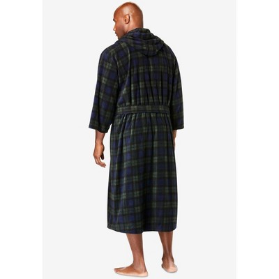 Navy Hooded Microfleece Maxi Robe with Front Pockets - 3XL/4XL