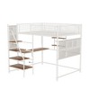 Okak Full Size Loft Bed with Safety Guardrail, Bunk Bed with Desk, Ladders and Storage Shelves, Twin Bed for Kids and Adults - 4 of 4