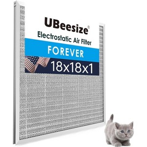 UBeesize 18x18x1 Reusable Electrostatic Air Filter HVAC AC Furnace Filter,MERV 8,Washable, Lasts a Lifetime,Permanent Air Filter, Home And Office - 1 of 1