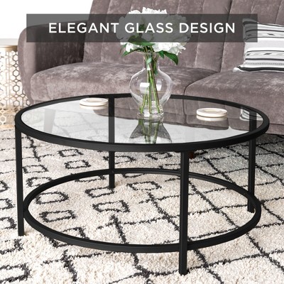 Round Glass Coffee Tables Target, Coffee Table Round Glass Top Black