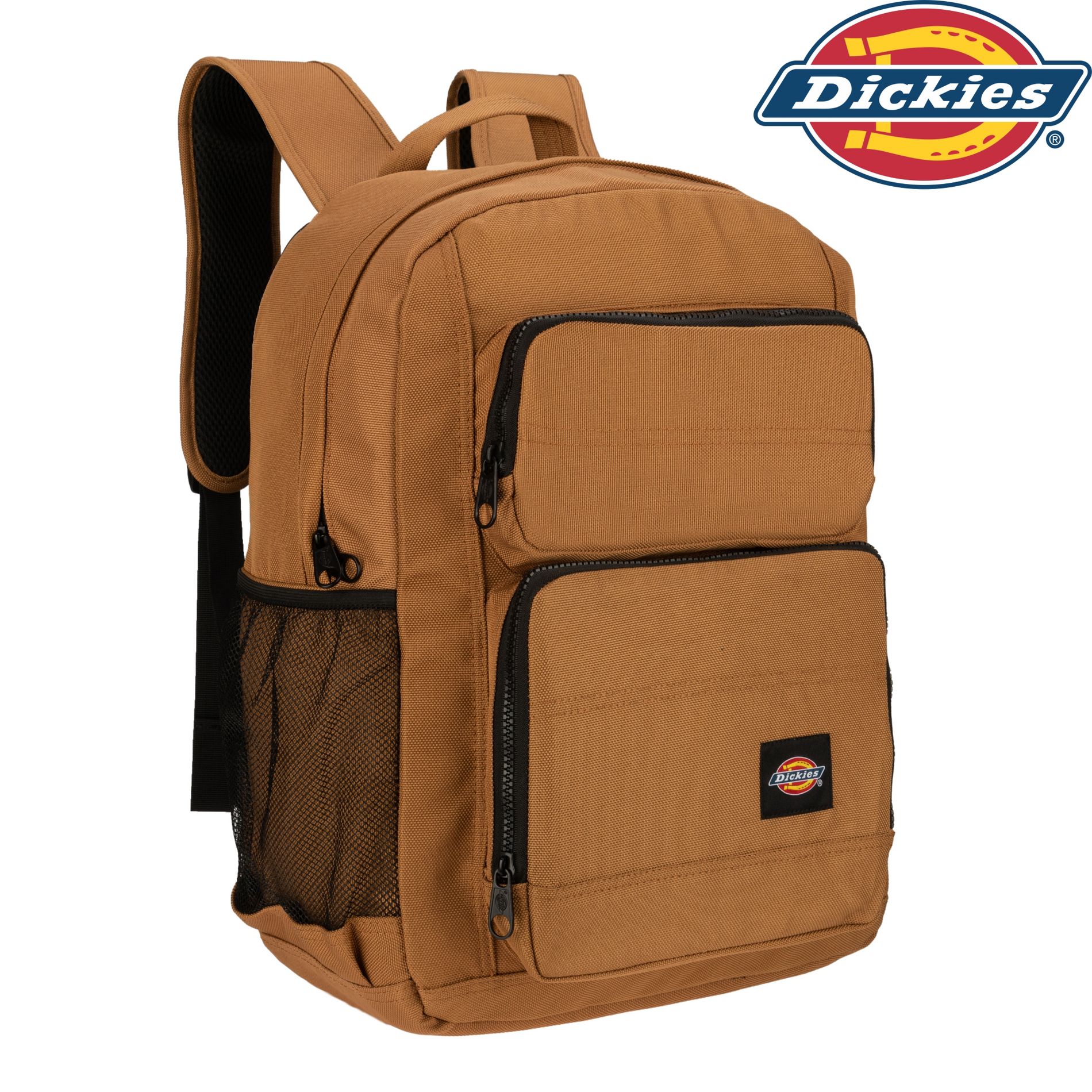 Dickies 18" Tradesman Backpack for Kids Womens Mens, Water Resistant Casual Daypack for Travel Work School, Fits 15.6 Inch Notebook (Brown Duck)