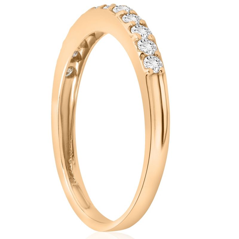 Pompeii3 1/2ct Diamond Wedding Ring 14K Yellow Gold Womens Stackable Band Jewelry Round, 2 of 6