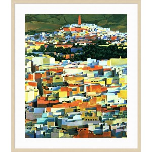 35" x 41" North African Townscape by Robert Tyndall Wood Framed Wall Art Print - Amanti Art - 1 of 4