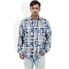 Anna-Kaci Men's Long Sleeve Button-Down Shirt with Distressed Plaid Pattern - 3 of 4