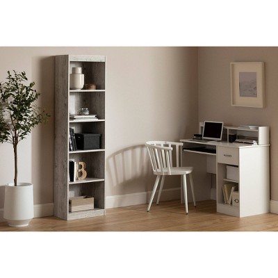 Seaside Pine Adjustable 5-Shelf Narrow Bookcase