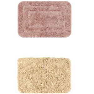 Unique Bargains 2Pcs Non-Slip Extra Thick Microfiber Soft Plush Bath Mats - 1 of 4