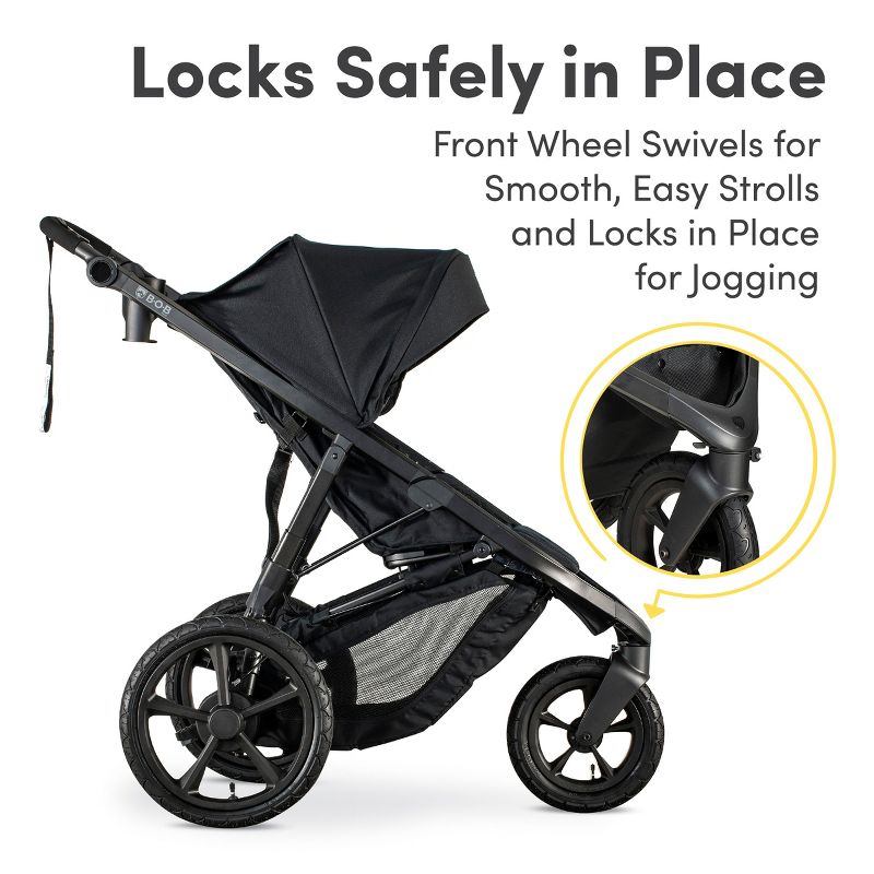 BOB Gear Wayfinder Jogging Stroller with Dual Suspension and Air-Filled Tyres, 6 of 9